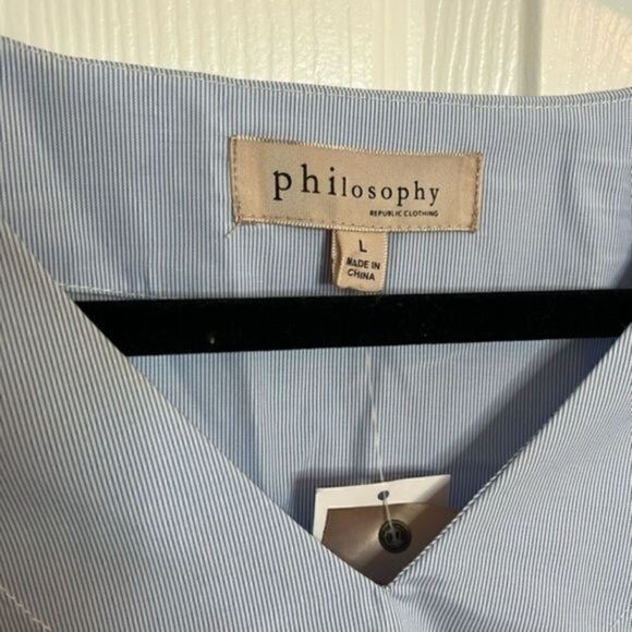 NWT Philosophy Top. Light blue. Bell Sleeves. Large. - Picture 5 of 5